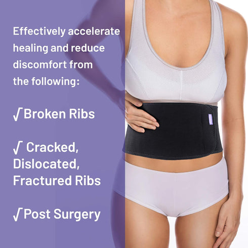 Everyday Medical Broken Rib Brace for Men and Women - Bamboo Charcoal Rib Support Compression Brace - accelerates The Healing of Cracked, Dislocat...