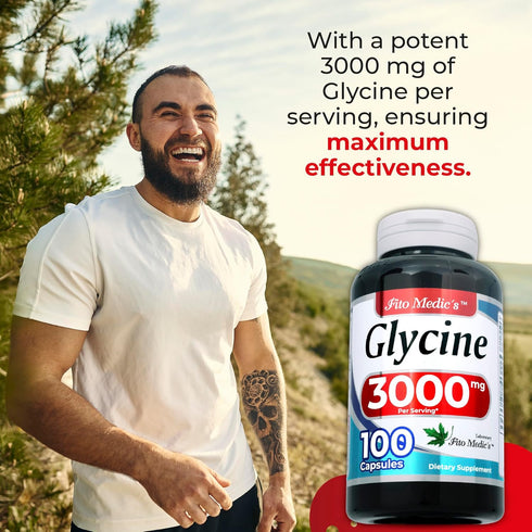 FITO MEDIC'S Lab | glycine | glycine capsules |100 capsules | 3000 mg | glycine supplements | l glycine | glycine powder | Ultra high Absorption....