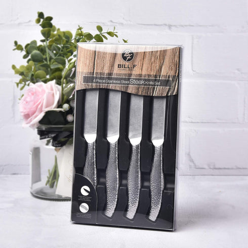 BILL.F Steak knives Serrated Steak Knife Set Stainless Steel Steak Knife Set of 4...