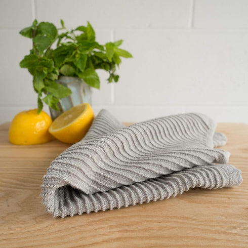 Now Designs Ripple Kitchen Dishcloth, Set of 4, London Grey...