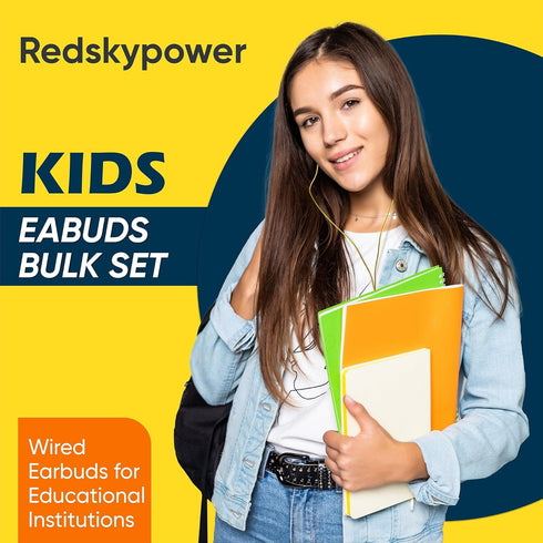 10 Pack Multi Color Kid's Wired Earbud Headphones, Individually Bagged, Disposable Earbuds Ideal for Students in Classroom Libraries Schools, Bulk...