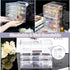 Desk Storage Organizer with 12 Mini Drawers, FODIENS Clear Desktop Craft Drawer Cabinet, Stackable Storage Box Caddy for Makeup Jewelry Office Cra...