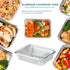 50 Pack Small 8 OZ/230ML Capacity Disposable Takeout Foil Pans with Clear Plastic Lids - Aluminum Foil Food Containers with Strong Seal for Cateri...