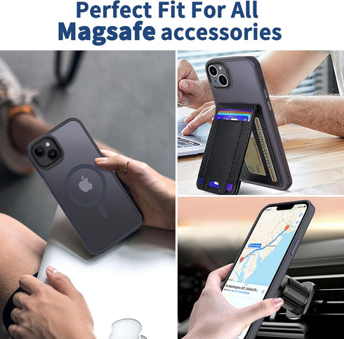 CACOE Magnetic Case for iPhone 13 & iPhone 14 6.1 inch-Compatible with MagSafe & Magnetic Car Phone Mount,TPU Thin Phone Cases Cover Protective Sh...