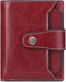 Falan Mule Women's Wallet, Genuine Leather, Bifold, Compact, RFID Blocking, ZAC-Burgundy, 10 Slots, 2 Windows, Coin Zipper, 2 Full-Length Compartm...