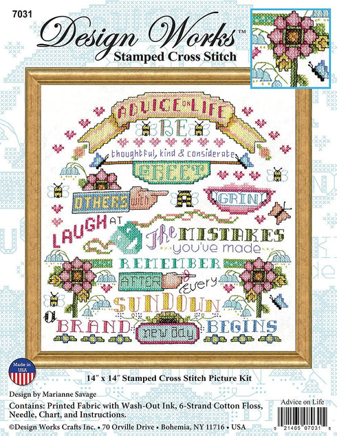 Design Works Crafts Advice on Life Stamped Cross Stitch Kit, Various...