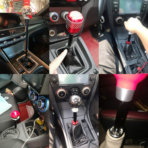 Pursuestar 12 Inch Long Black Aluminum Shift Knob Extender Extension for 5 6 Speed Manual Gear Shifter Lever M12 12X1.25...