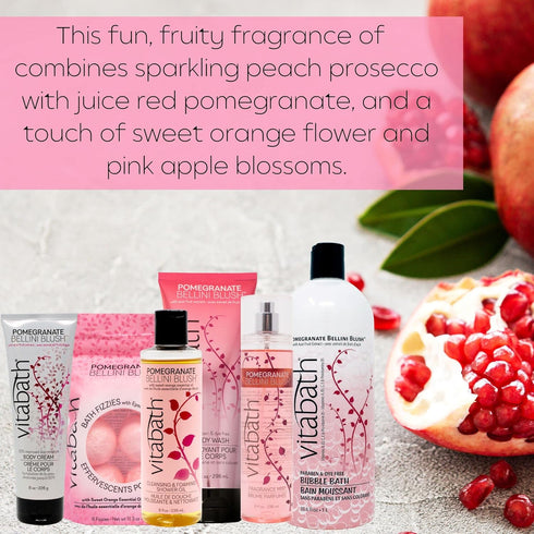 Vitabath Pomegranate Bellini Blush Bath Fizzies with Epsom Salt Relax Nourish Unwind Body & Mind Calming Aromatherapy for Muscle Soreness & Revivi...