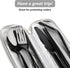 Travel Utensils with Case, 8Pcs Portable 304 Stainless Steel Flatware Set for Camping Picnic Office, Travel Camping Cutlery(Black)...