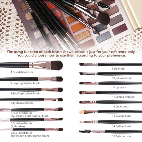 UCANBE 60 Colors Naked Eyeshadow Palette + Makeup Brush Set, All in One Nude Neutral Smokey Makeup Pallet with Brushes, Pigmented Warm Matte Shimm...