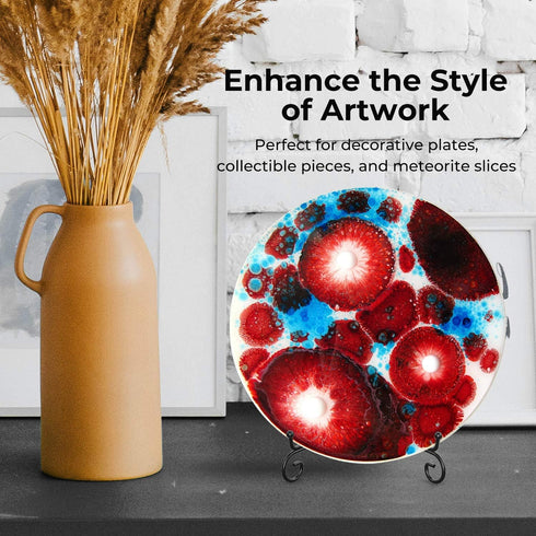 TR-LIFE 4 Pack Plate Stands for Display - 8 Inch Plate Holder Display Stand + Metal Easel Stand for Picture Frame, Decorative Plates, Book, Photo,...