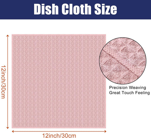 Homaxy Premium Microfiber Waffle Weave Kitchen Dish Cloths, 12 x 12 Inch Ultra Absorbent and Solid Color Dish Towels for Kitchen Fast Drying Dishc...
