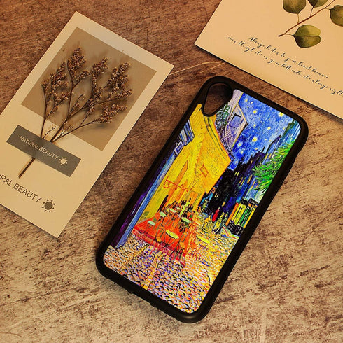 for iPhone Xs, iPhone X, Art Design Soft Back Case Phone Cover, HOT12034 Van Gogh Cafe Terrace at Night 12034...