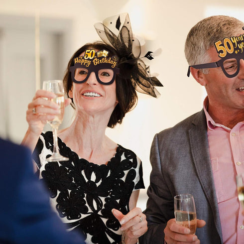 Sumind 24 Pcs Birthday Glasses Decoration Paper Eyeglasses Birthday Sunglasses to Wear for Men Women Table Decor Party...