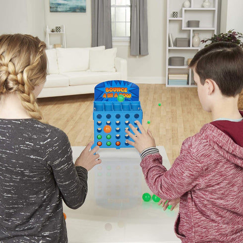 Point Games Bounce 4 in a Row - Travel Friendly Storage Case- Classic Board Games w Twist - Line Up 4 Classic Game - Strategical Thinking and Aim ...