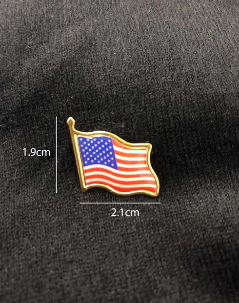 Set of 10 American Flag Lapel Pins USA United State Badge Brooches Round Waving Flag Patriotic Pins Bulk Hat Backpack Bag...