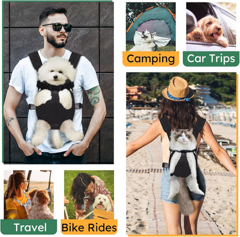 Pet Carrier Backpack, Hands-Free Adjustable Dog Front Carrier Legs Out & Easy-Fit Dog Backpack Carrier for Hiking Camping Traveling Cycling for Sm...