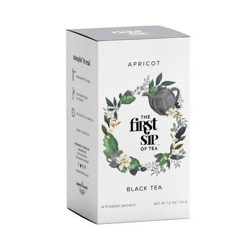 Apricot Black Tea Pyramid Tea Bags, High Caffeine, Hot & Iced Tea, 16 Cups, Natural, Flavored Black Tea Bags | The Spice Hut, First Sip of Tea...