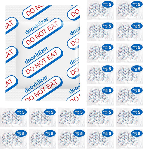 400cc Oxygen Absorbers for Food Storage - 100 Count (20x Packs of 5) - for Long Term Food Storage & Survival, Mylar Bags, Canning, Harvest Right F...