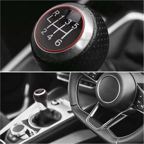 X AUTOHAUX 6 Speed Manual Stick Gear Shift Knob Handle Shifter Head for Audi S3 A3...