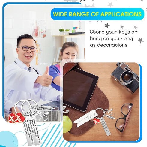 Sureio 72 Pcs Nurse Graduation Gift Include 24 Nurse Keychain Nursing Appreciation Gift with 24 Tassel Organza Bag and 24 Tag Thank You Gifts for ...