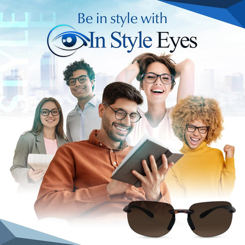 In Style Eyes Lovin Mawi Bifocal Wrap Around Sunglasses, Polarized Reading Glasses Reduce Sun Glare, Near Invisible Line Lens, Tortoise, 3.0x...