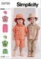 Simplicity Easy Toddlers' Button-Front Top, Pants, Shorts and Hat Sewing Pattern Packet, Design Code S9798, Sizes 1/2-1-2-3-4, Multicolor...