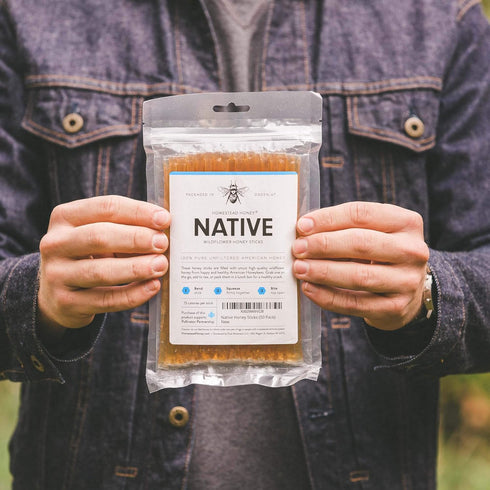Homestead Honey Native Sticks 100 Count - Pure Wildflower - Individual Packets - Unfiltered Snack for Kids, Hiking, and Tea - Natural, No Additive...