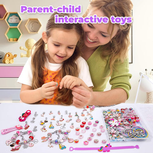 SUYUKI Charm Bracelet Making Kit, Unicorn Mermaid Girls Toy Girls Toys 8-10 Crafts for Girls Ages 4-8 Jewelry Making Kit for Girls 8-12 Toys for G...