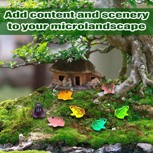 40 Pcs Miniature Frog Figurines Luminous Mini Resin Frog Mini Frog Figures Frog Model Garden Decor DIY Terrarium Craft Ornament Accessories for Mo...