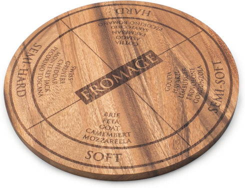 Ironwood Gourmet 28686 Round Dorset Cheese and Charcuterie Paddle...