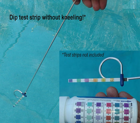 Pool Skimmer Basket/Skimmer Lid Lifting Hook and Pool Test Strip Holder for Pool Cleaning and Pool Maintenance - MADE IN THE USA - the Knee Saver ...
