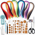 JUYA Paper Quilling Kits with 30 Colors 600 Strips and 8 Tools (Paper Width:3mm, Blue Tools)...
