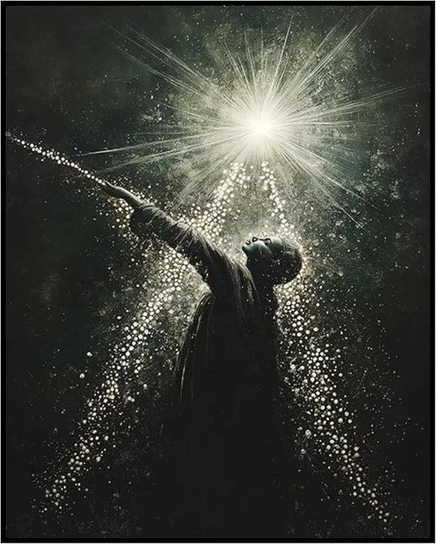 Posterizer 1 pcs-ethereal artwork of a figure embracing light 1-Fantasy & Fiction Art Gift for Art Lovers Living Room Bedroom Decor- unframed wall...