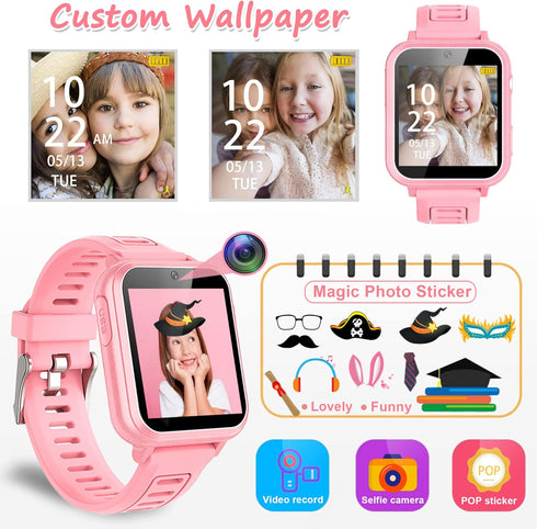 Smart Watch for Kids Gift for Girls Age 5-12, 1.54" Touch Screen Watch with HD Camera Video 24 Games Music Pedometer Flashlight Alarm Clock, Gifts...