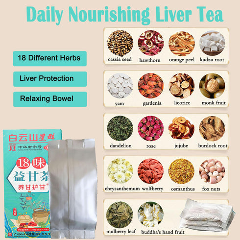 18 Different Herbs for Healthy Liver Tea, Everyday Nourishing Liver Tea 2 Boxs(60 Bags)...