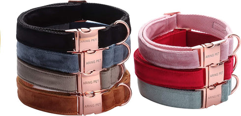 ARING PET Dog Collar and Leash, Velvet Dog Collar and Leash Set, Soft & Comfy, Adjustable Collars for Dogs XS...