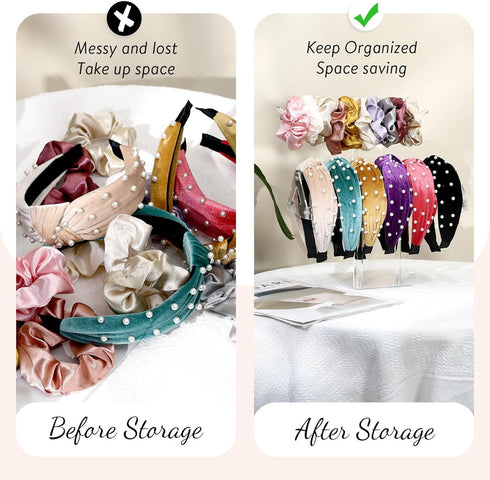 Headband Holder Scrunchie Holder,Headband Organizer Headband Stand,Hair Accessories Organizer Storage Rack for Women and Girls...