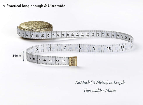 3m/120 Tape Measure Body Measuring Tape for Body Cloth Tape Measure for Sewing Fabric Tailors Medical Measurements Tape Dual Sided Retractable Rul...