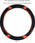 Leather Steering Wheel Cover, Breathable, Anti Slip & Odor Free, Black and Orange...