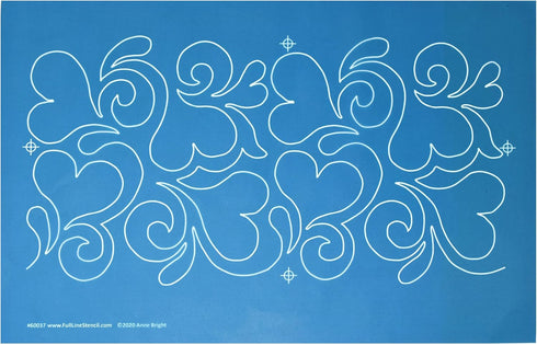 Splash of Love - Edge to Edge Stencil, Continuous Line Template for Free Motion Quilting, Domestic Machine Quilting, Hand Quilting, Long-Arm Quilt...