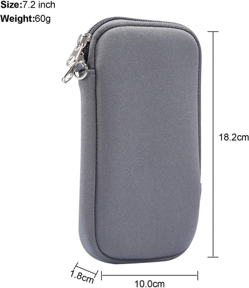 Neoprene Shock Absorbing Proof Pouch Large Cell Phone Sleeve Case Cover w Zipper/Neck Strap for Samsung Galaxy Note 20 Ultra 5G, Note 10+,S20 Plus...