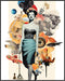 Posterizer 1 pcs-vintage fashion woman with animals sci fi collage-Abstract & Modern Art-Retro Art-Gift for Women, Fashionistas, Designer Fashion ...