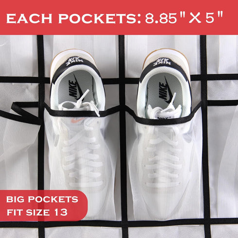35 Pocket Over The Door Shoe Organizer, Door Hanging Storage Shoe Holder Rack for Large Capacity Shoe Organizer for Men and Women Kids Closet Bedr...