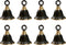 MBI Set of 8 Dark Painted & Golden Base Brass Bells for Temple, House, Christmas Decoration| for Blissful Ringtone| House-Door Bell| Animal Neck-B...