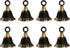 MBI Set of 8 Dark Painted & Golden Base Brass Bells for Temple, House, Christmas Decoration| for Blissful Ringtone| House-Door Bell| Animal Neck-B...