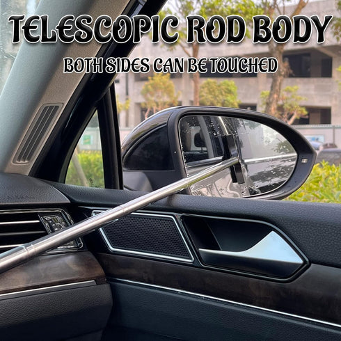 Car Rearview Mirror Wiper, Telescopic Auto Mirror Squeegee Wiper, Multifunctional Portable Vehicle Glass Cleaner Tool Auto Interior Exterior Acces...