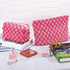2Pcs Checkered Makeup Bag for Women Large Cosmetic Bag Set Travel Toiletry Bag Makeup Pouch Bag for Purse Pink Zipper Storage Bag Organizer Cute S...