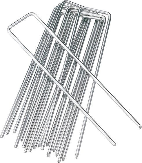 6 Inches Landscape Staples, Garden Stakes Securing Pegs for Securing Weed Fabric Landscape Fabric Netting Ground Sheets and Fleece, Heavy Duty Met...