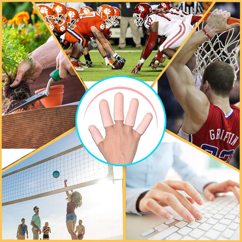 Finger Cots, Gel Finger Tips Protector, Finger Covers (14PCS, L size), New Material (Latex-Free), Finger Sleeves Great for Finger Cracking, Dermat...